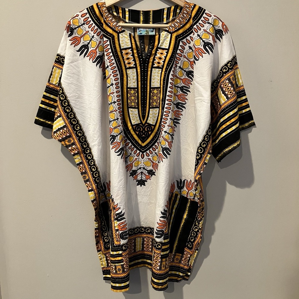 Vintage Just Cruising by Radhika Imports Dashiki Kaftan Tunic Dress One size